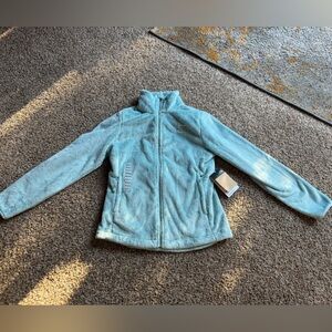 The North Face fleece light blue zip up sweater medium